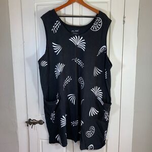 M.Mac Vermont Country Store Black White‎ Print Sleeveless Dress 4X Plus Size